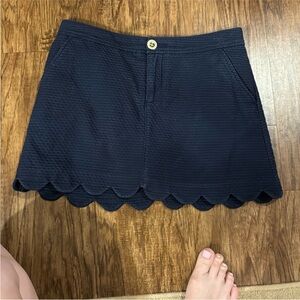 Lilly Pulitzer Navy Scalloped Skort
